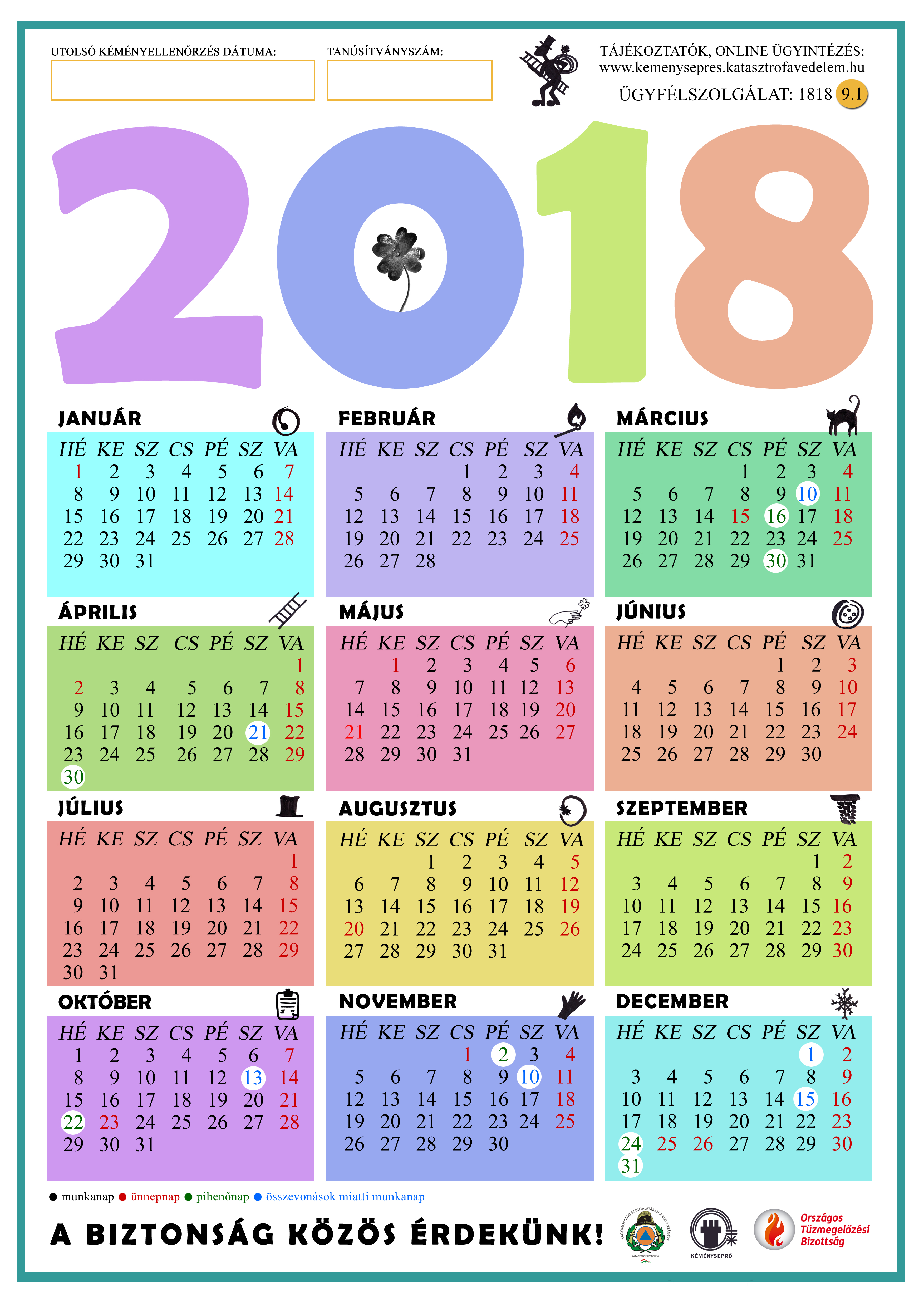 2018-as naptár előképe